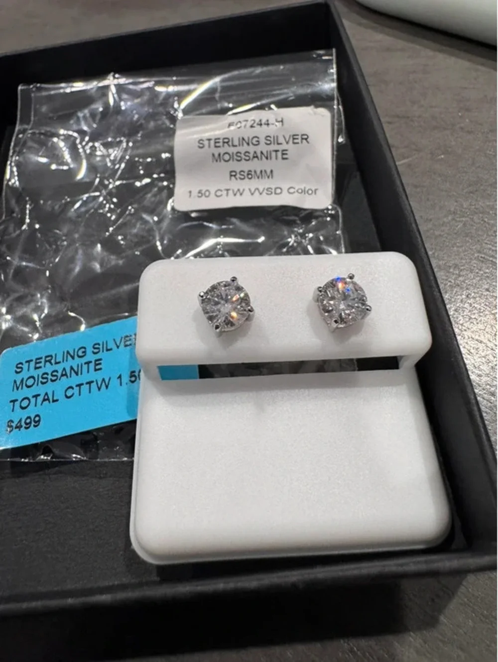 1.50 CTW Sterling silver moissanite VVSD